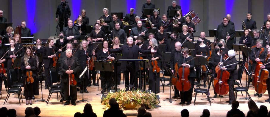 A color photo of Flint Symphony Orchestra on stage.