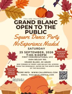 MODERN Square Dance Party with CallerPaul - Open to the Public, No Experience Needed (ALL steps taught during the event) Grand Blanc Area 09/25/26
