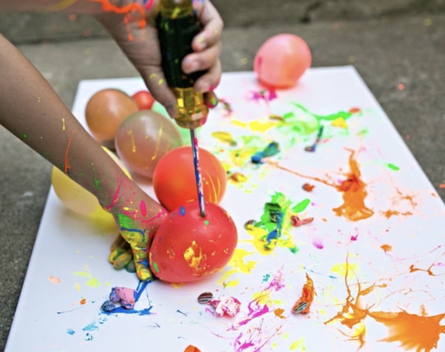 Gallery 1 - Mommy and Me Gross Motor Outdoor Balloon Pop Painting Experience